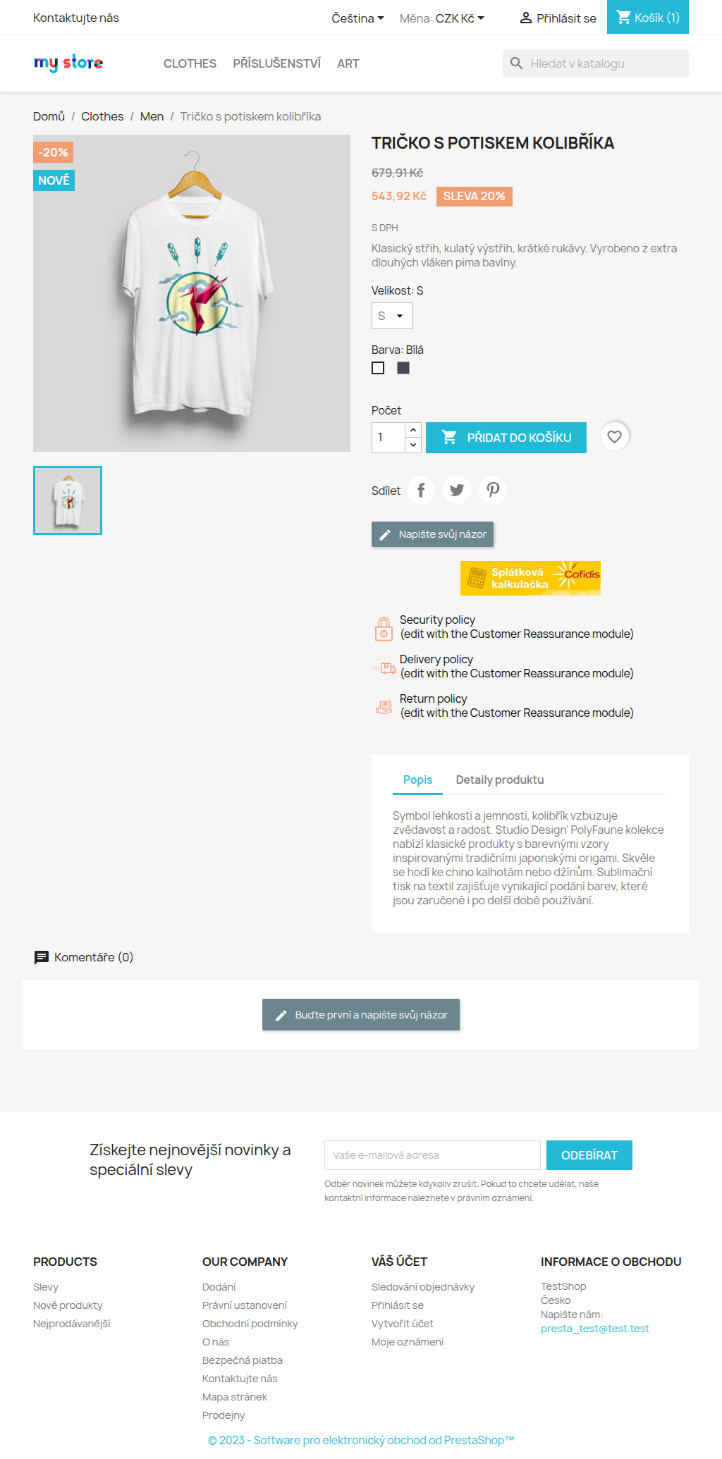 Splátková kalkulačka na stránce produktu