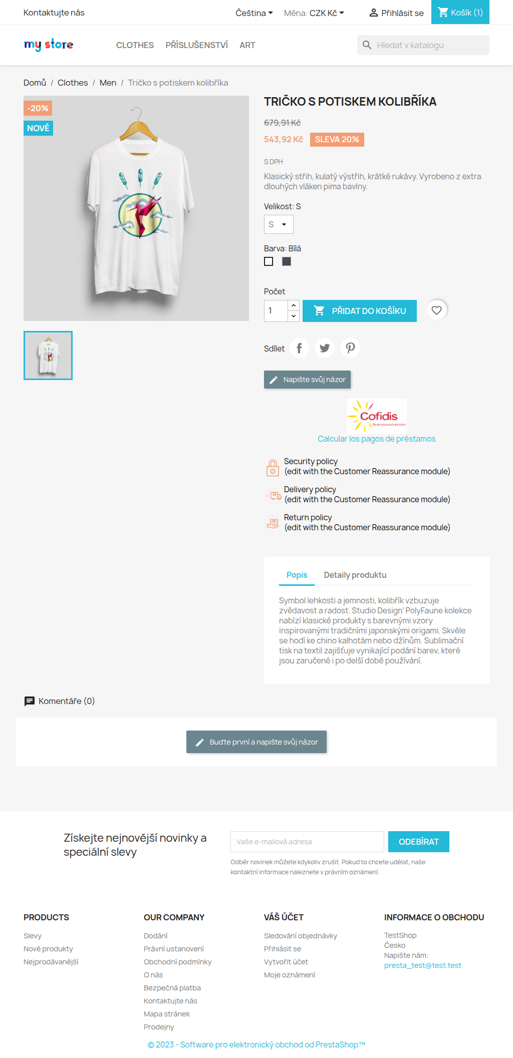 Splátková kalkulačka na stránce produktu