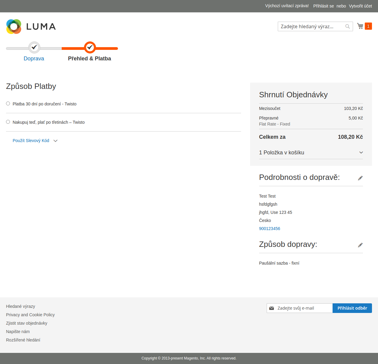 Výběr platební metody