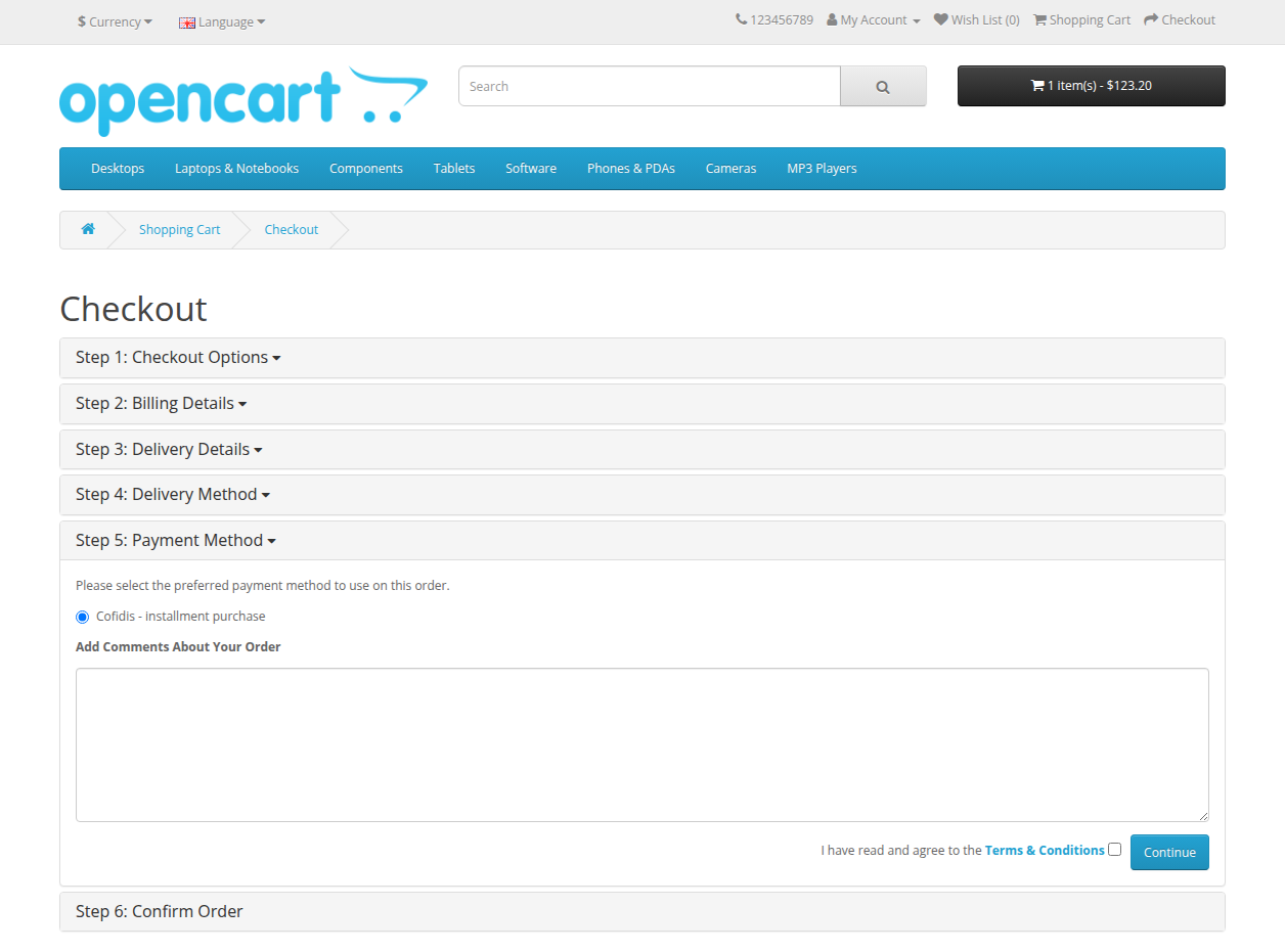 Payment method selection
