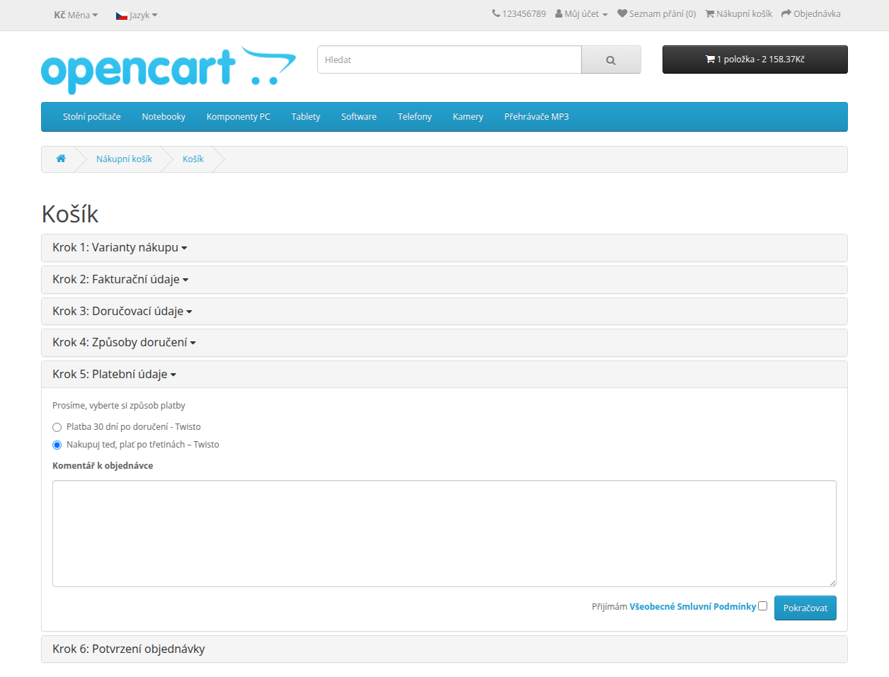 Výběr platební metody