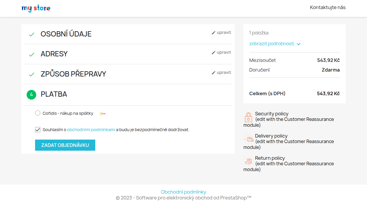 Výběr platební metody