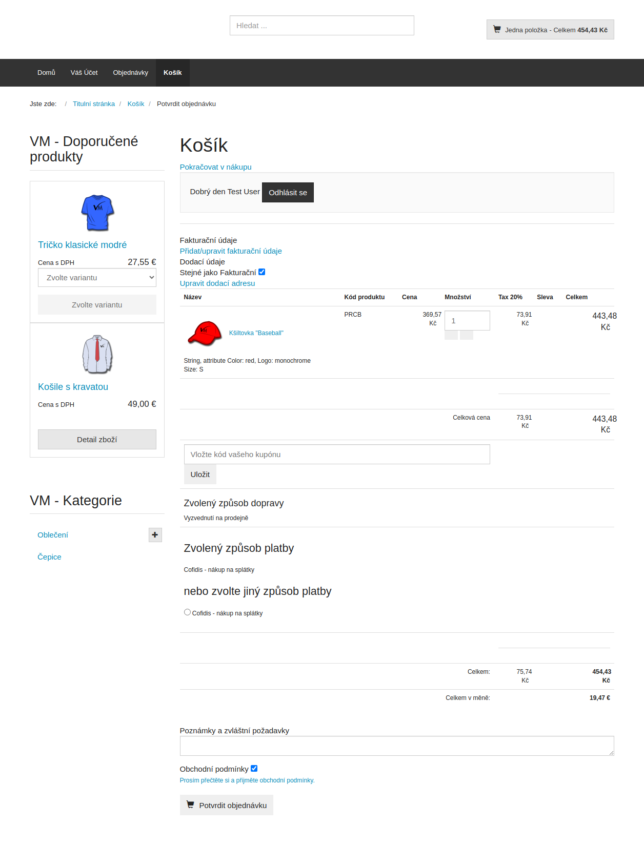 Výběr platební metody